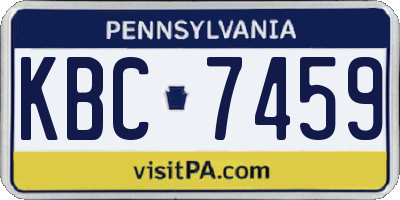 PA license plate KBC7459