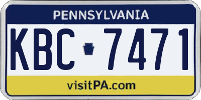 PA license plate KBC7471