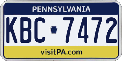 PA license plate KBC7472