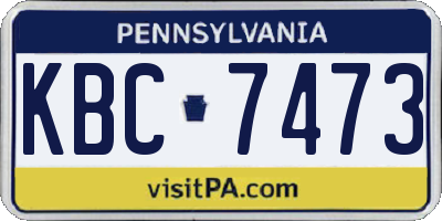PA license plate KBC7473