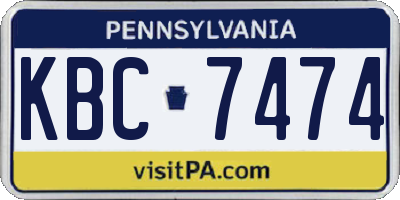 PA license plate KBC7474