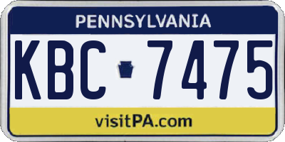 PA license plate KBC7475