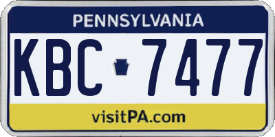 PA license plate KBC7477