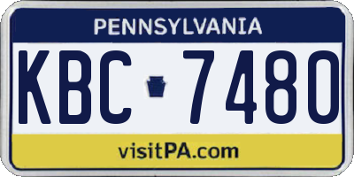 PA license plate KBC7480