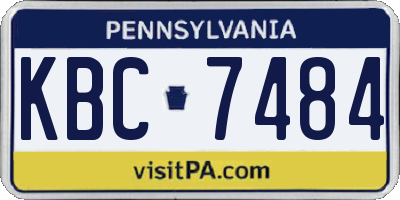 PA license plate KBC7484