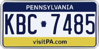 PA license plate KBC7485