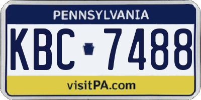PA license plate KBC7488