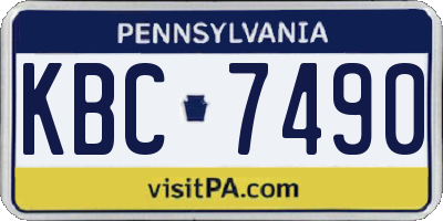 PA license plate KBC7490