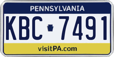 PA license plate KBC7491