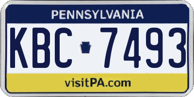 PA license plate KBC7493