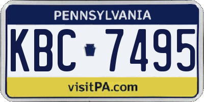 PA license plate KBC7495