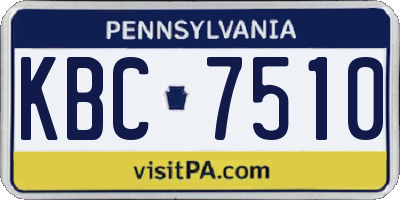 PA license plate KBC7510