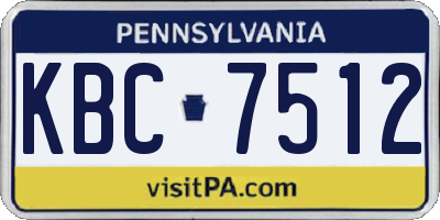 PA license plate KBC7512