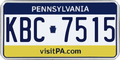 PA license plate KBC7515