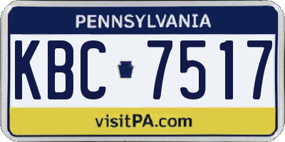 PA license plate KBC7517