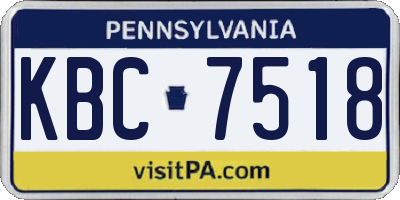 PA license plate KBC7518