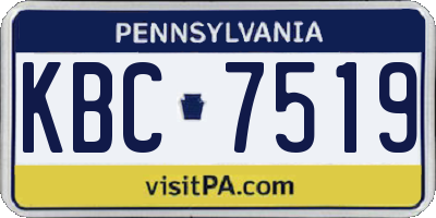 PA license plate KBC7519