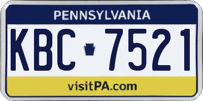 PA license plate KBC7521