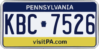 PA license plate KBC7526