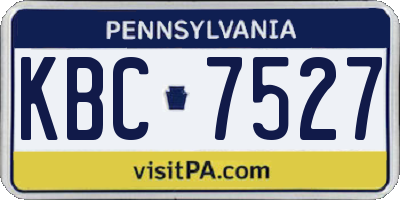 PA license plate KBC7527