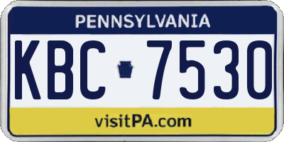 PA license plate KBC7530