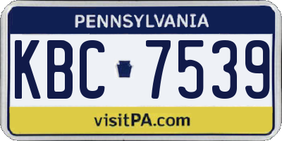 PA license plate KBC7539