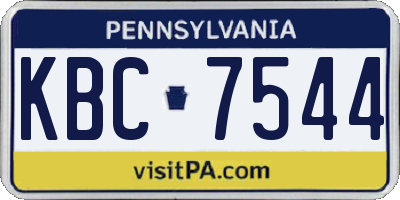 PA license plate KBC7544