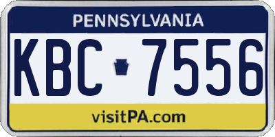 PA license plate KBC7556