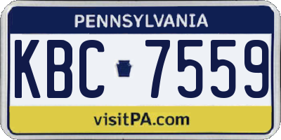 PA license plate KBC7559