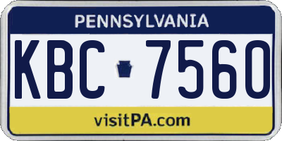 PA license plate KBC7560