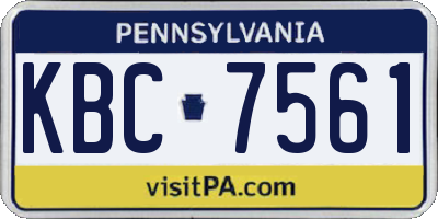 PA license plate KBC7561