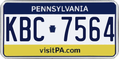 PA license plate KBC7564