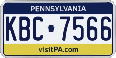 PA license plate KBC7566