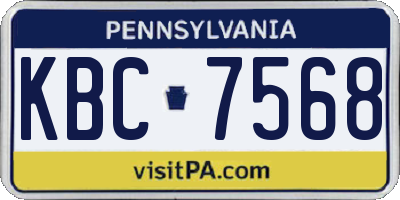 PA license plate KBC7568