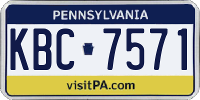 PA license plate KBC7571