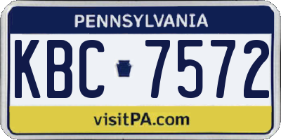 PA license plate KBC7572