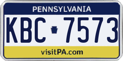 PA license plate KBC7573