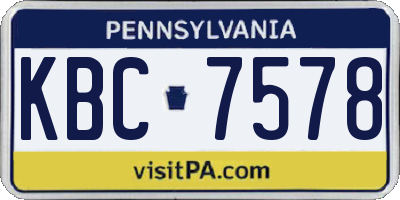 PA license plate KBC7578