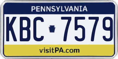 PA license plate KBC7579