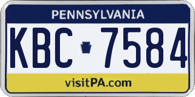 PA license plate KBC7584