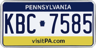 PA license plate KBC7585