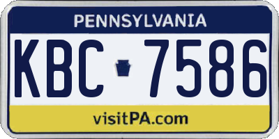 PA license plate KBC7586