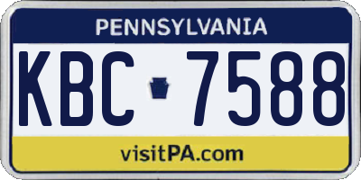 PA license plate KBC7588