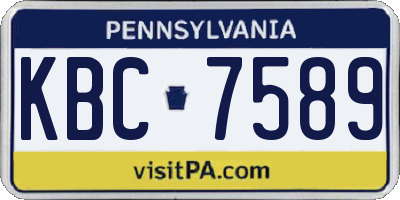 PA license plate KBC7589