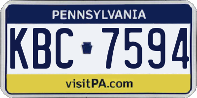 PA license plate KBC7594