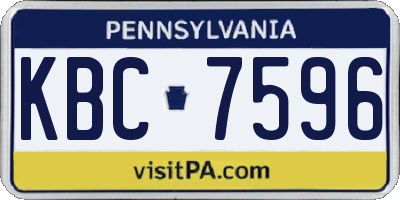 PA license plate KBC7596