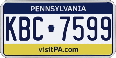 PA license plate KBC7599