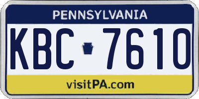 PA license plate KBC7610