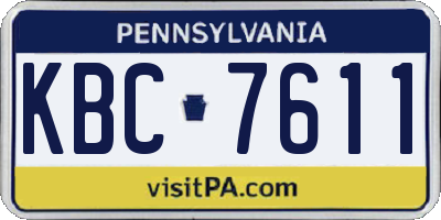 PA license plate KBC7611