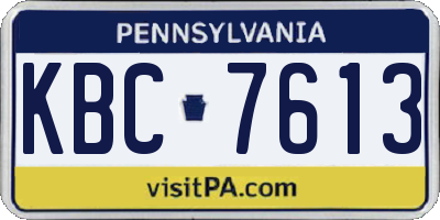 PA license plate KBC7613